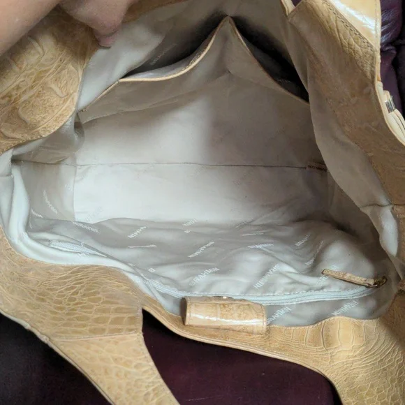 Brahmin Carla Tan Crocodile Embossed Tote Bag - Picture 6 of 7